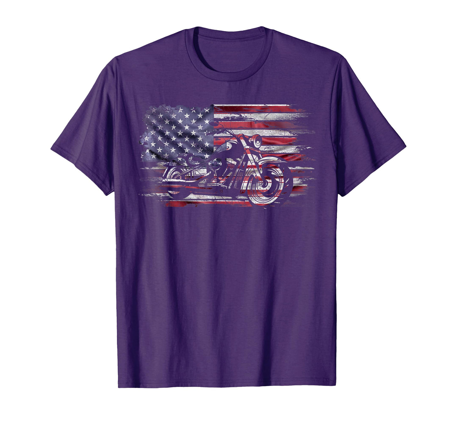Motorcycle Usa Flag Biker Motorcycle T-Shirt - Trendy Graphic for Adults - T-Shirt, Sweatshirt, Hoodie