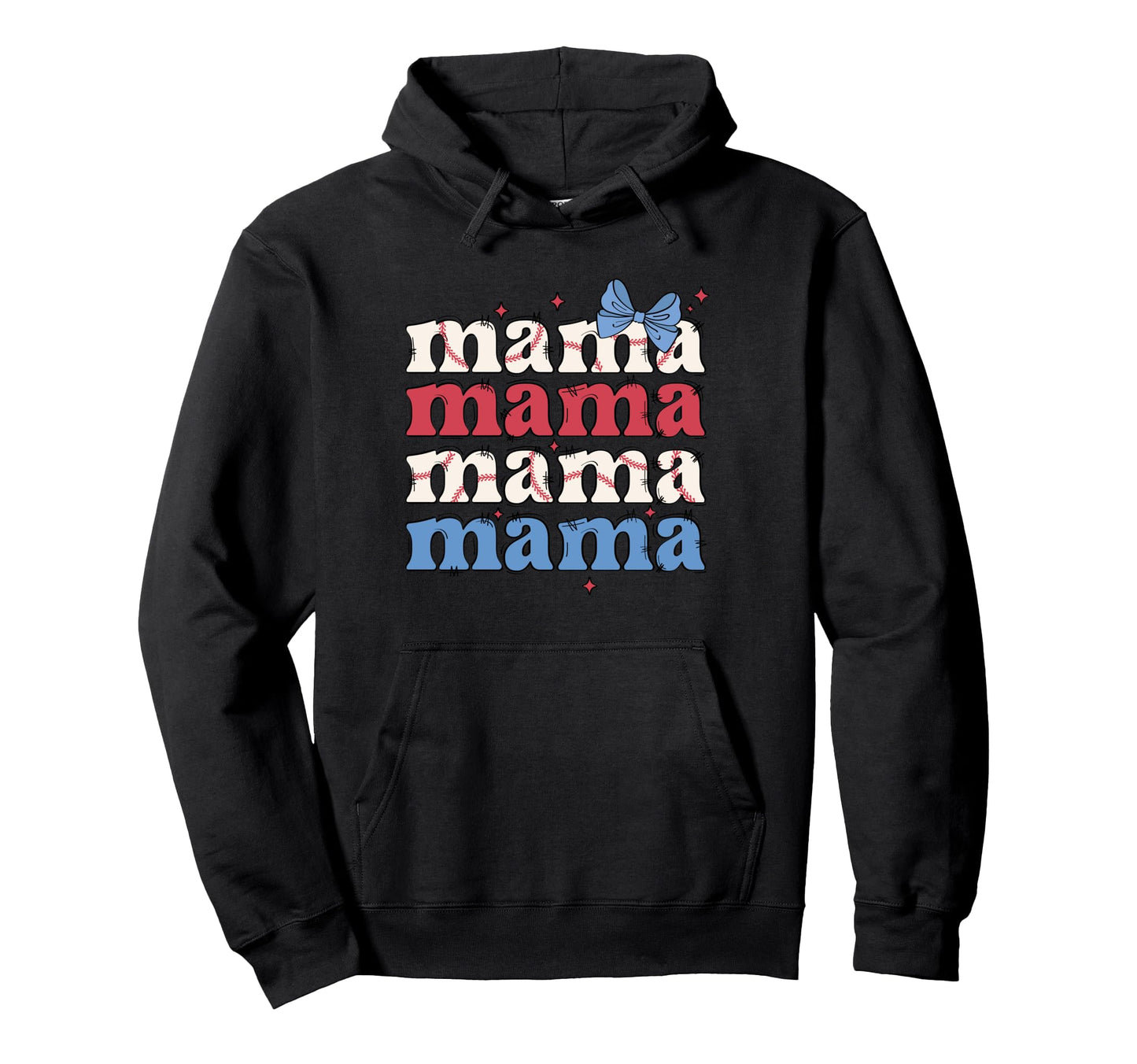 Coquette American Baseball Fan Mom Mama Hoodie - Fun Novelty Design Unisex - T-Shirt, Sweatshirt, Hoodie