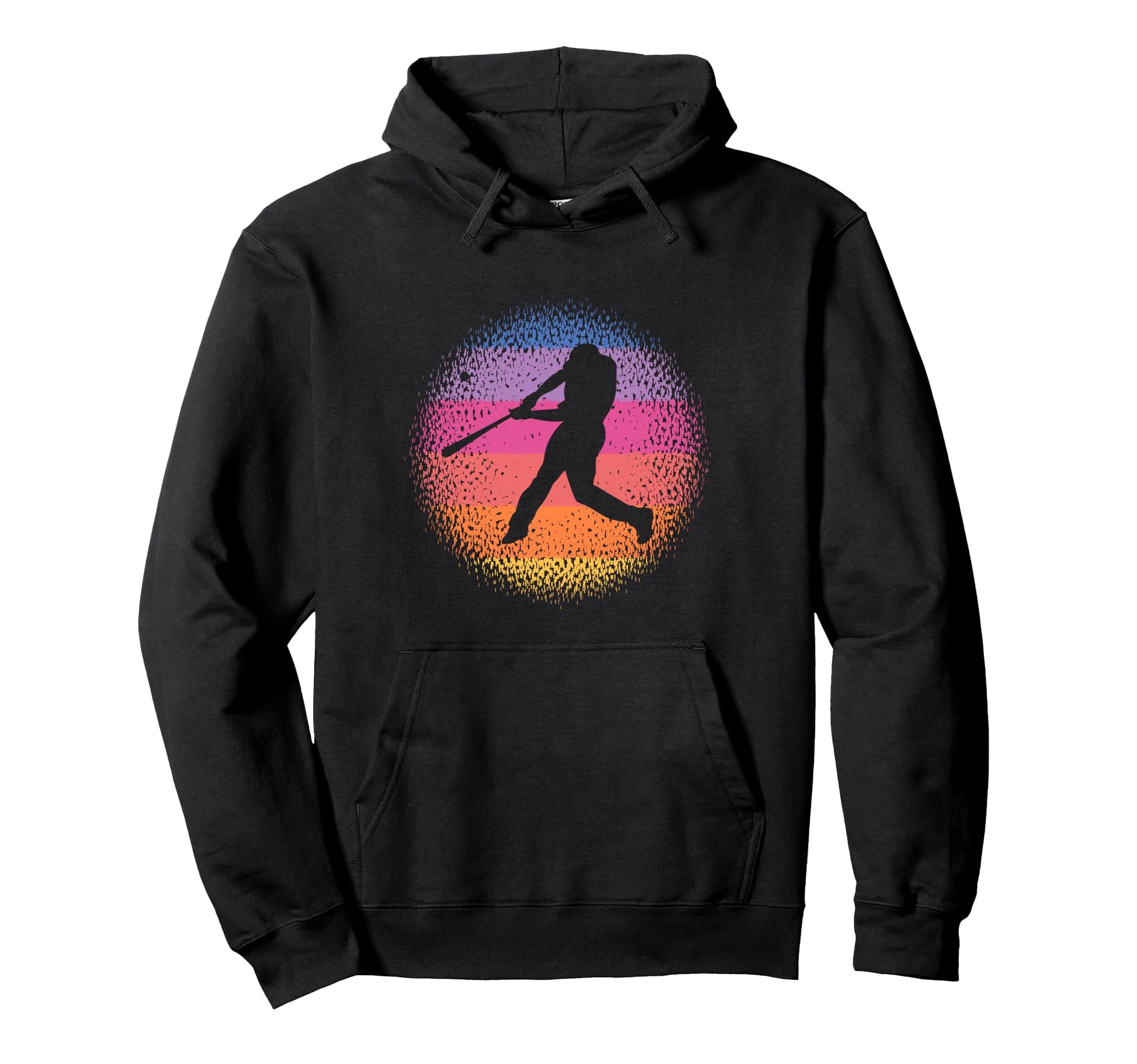 Baseball Silhouette Colorful Batter Hoodie - Graphic Print Men Women - T-Shirt, Sweatshirt, Hoodie