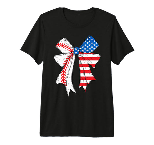 Baseball 4Th July Coquette Bow T-Shirt - Streetwear Style for Adults - T-Shirt, Sweatshirt, Hoodie