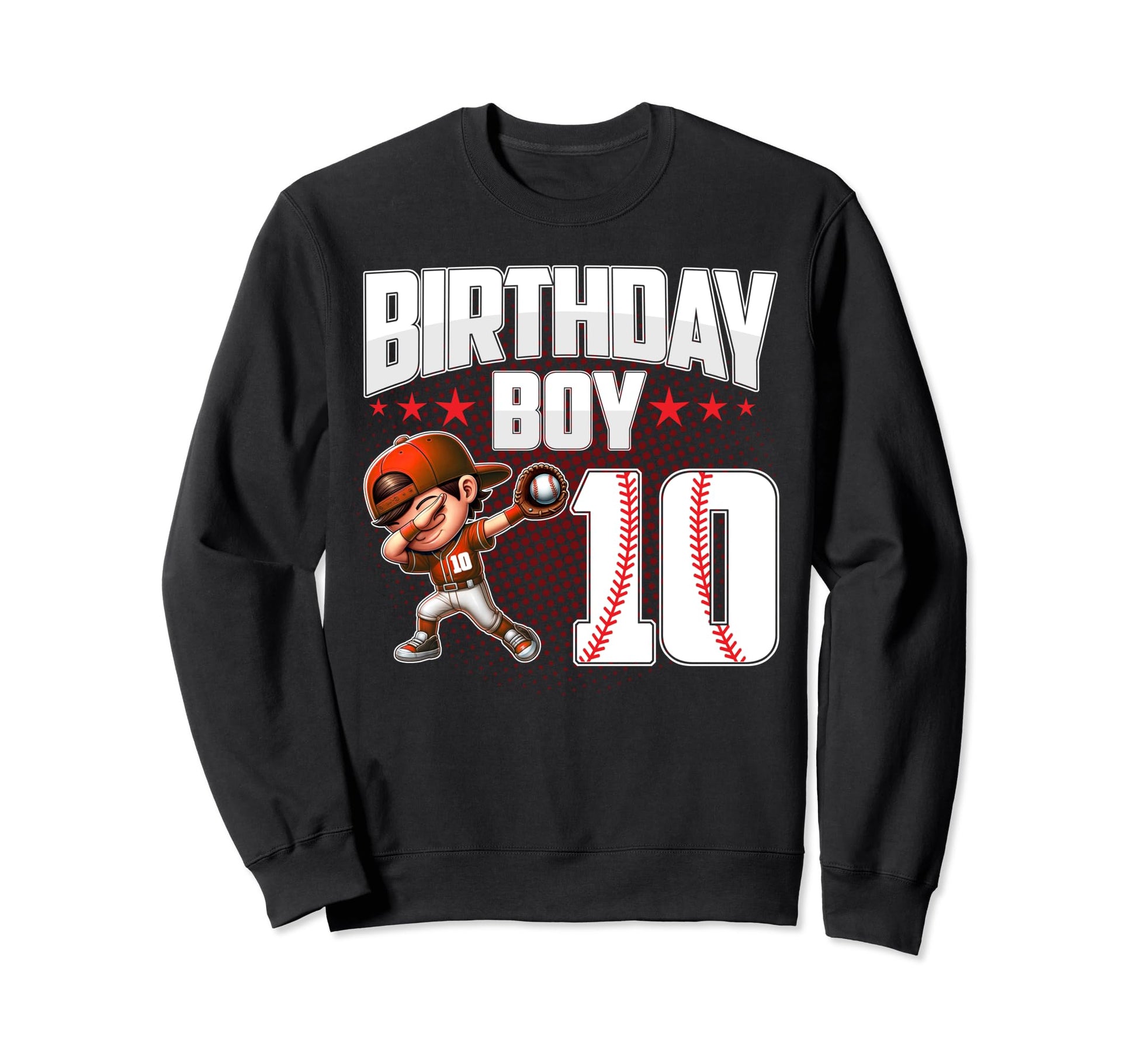 10Th Birthday Baseball Dabbing 10 Sweatshirt - Custom Art Print Men Women - T-Shirt, Sweatshirt, Hoodie