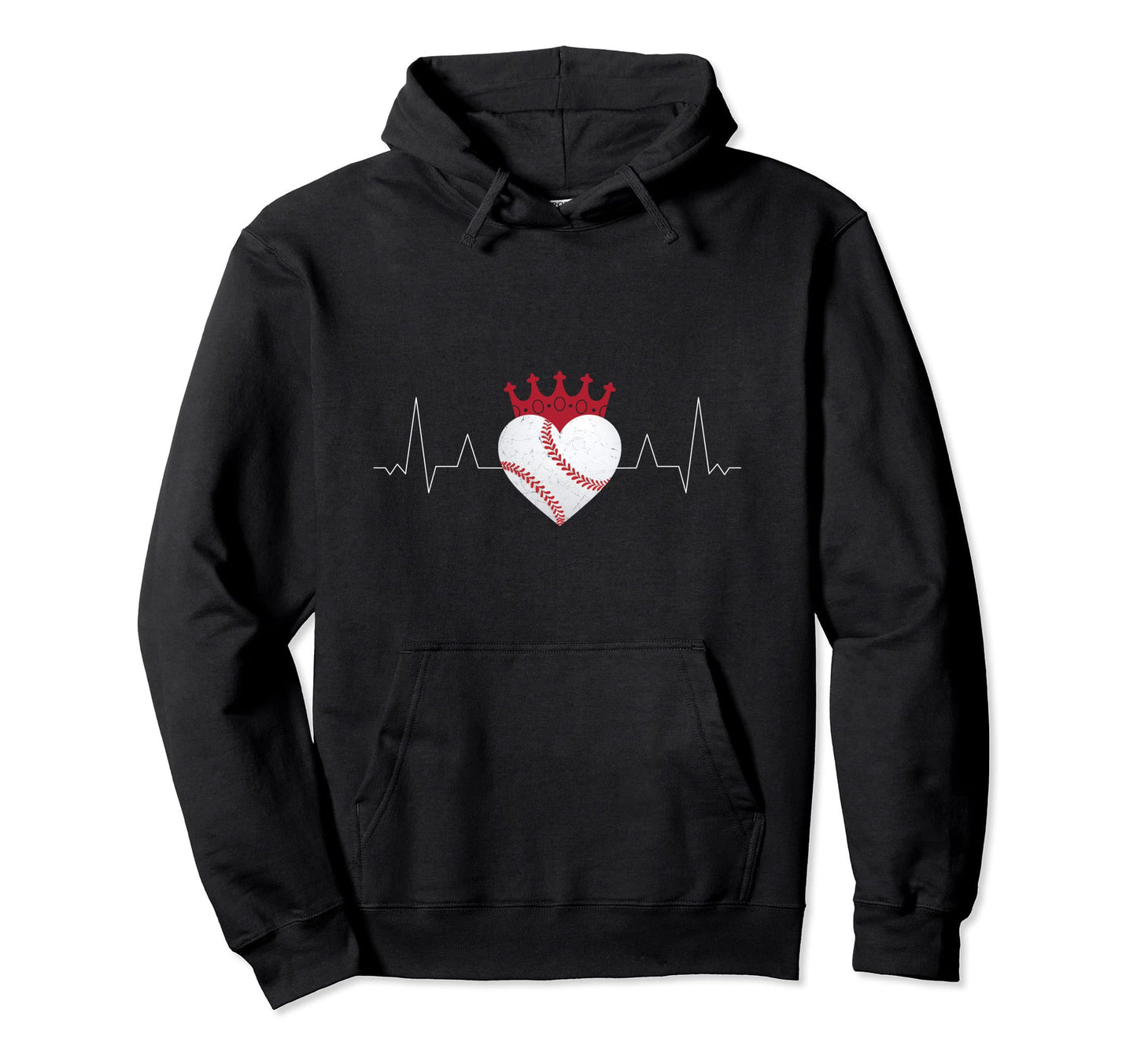 Baseball Heart Heart Beat Baseball Hoodie - Fun Novelty Design for Adults - T-Shirt, Sweatshirt, Hoodie