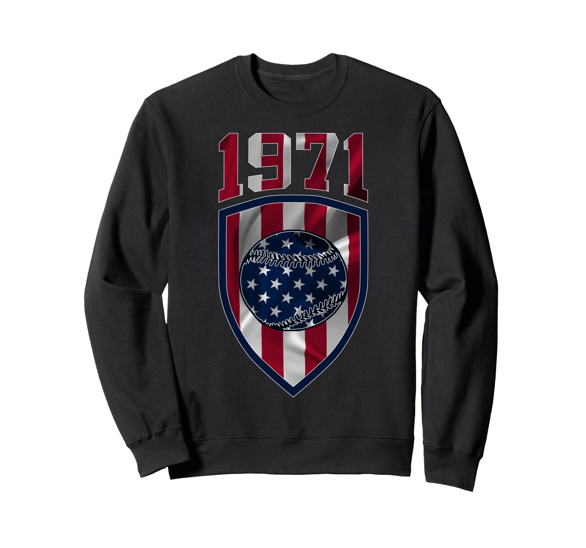 1971 Baseball 55Th Birthday Sweatshirt - Aesthetic Graphic for Adults - T-Shirt, Sweatshirt, Hoodie