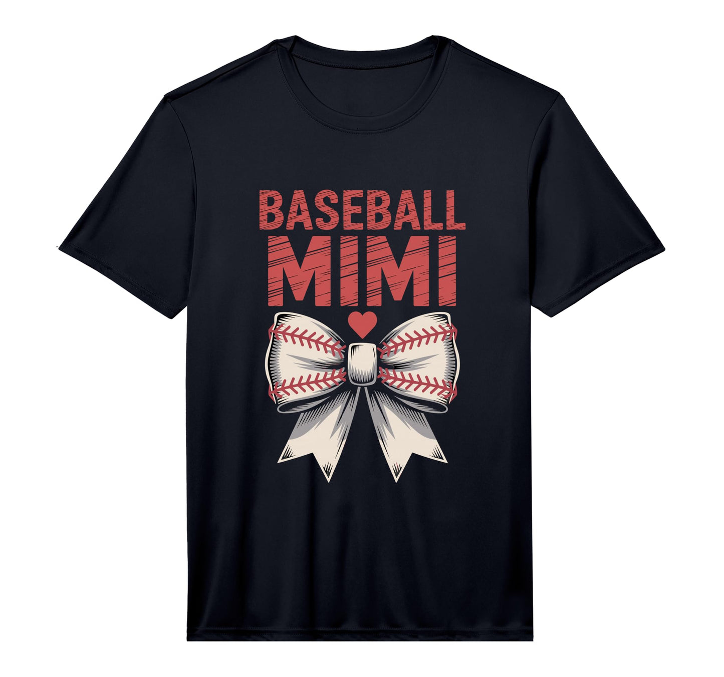 Mens Baseball Mimi Bow Heart Performance T-Shirt - Graphic Print Unisex - T-Shirt, Sweatshirt, Hoodie
