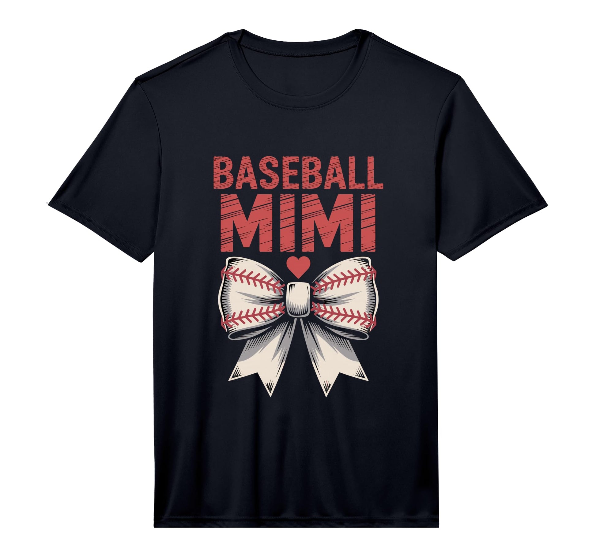 Mens Baseball Mimi Bow Heart Performance T-Shirt - Graphic Print Unisex - T-Shirt, Sweatshirt, Hoodie