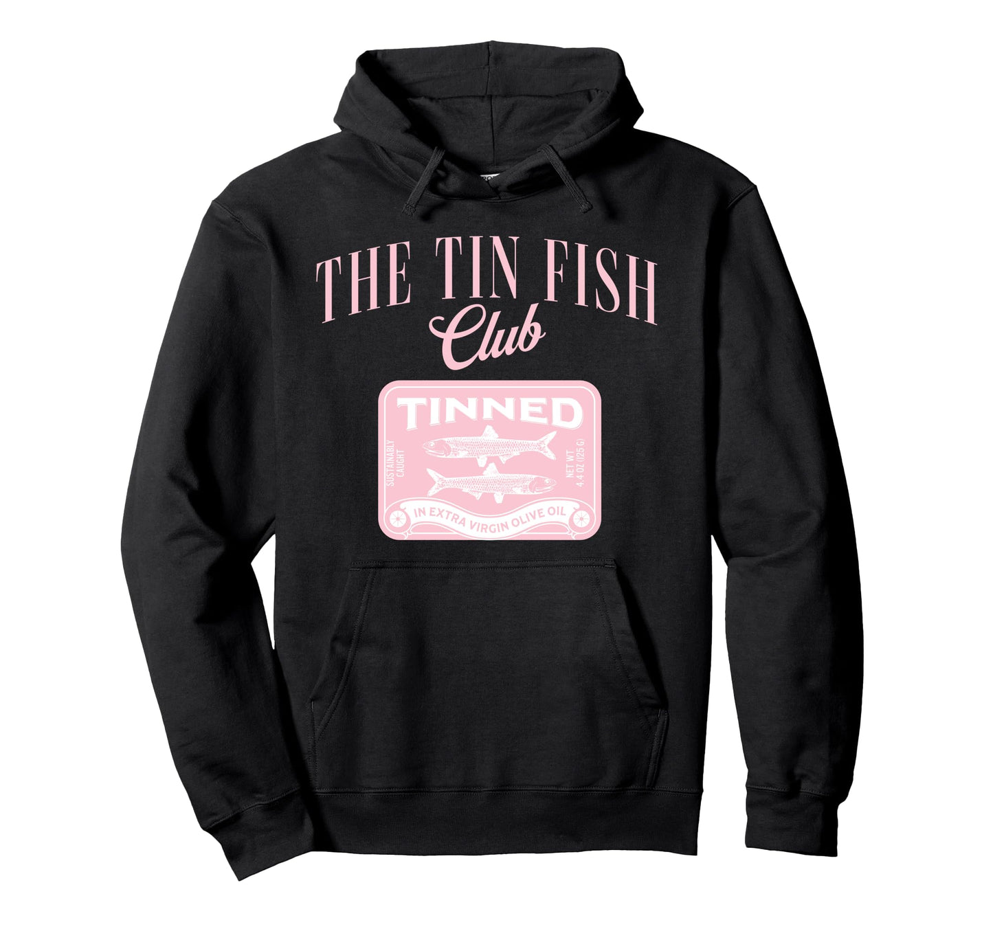 Tin Fish Club Tinned Fish Y2K Italian Hoodie - Minimalist Print Men Women - T-Shirt, Sweatshirt, Hoodie