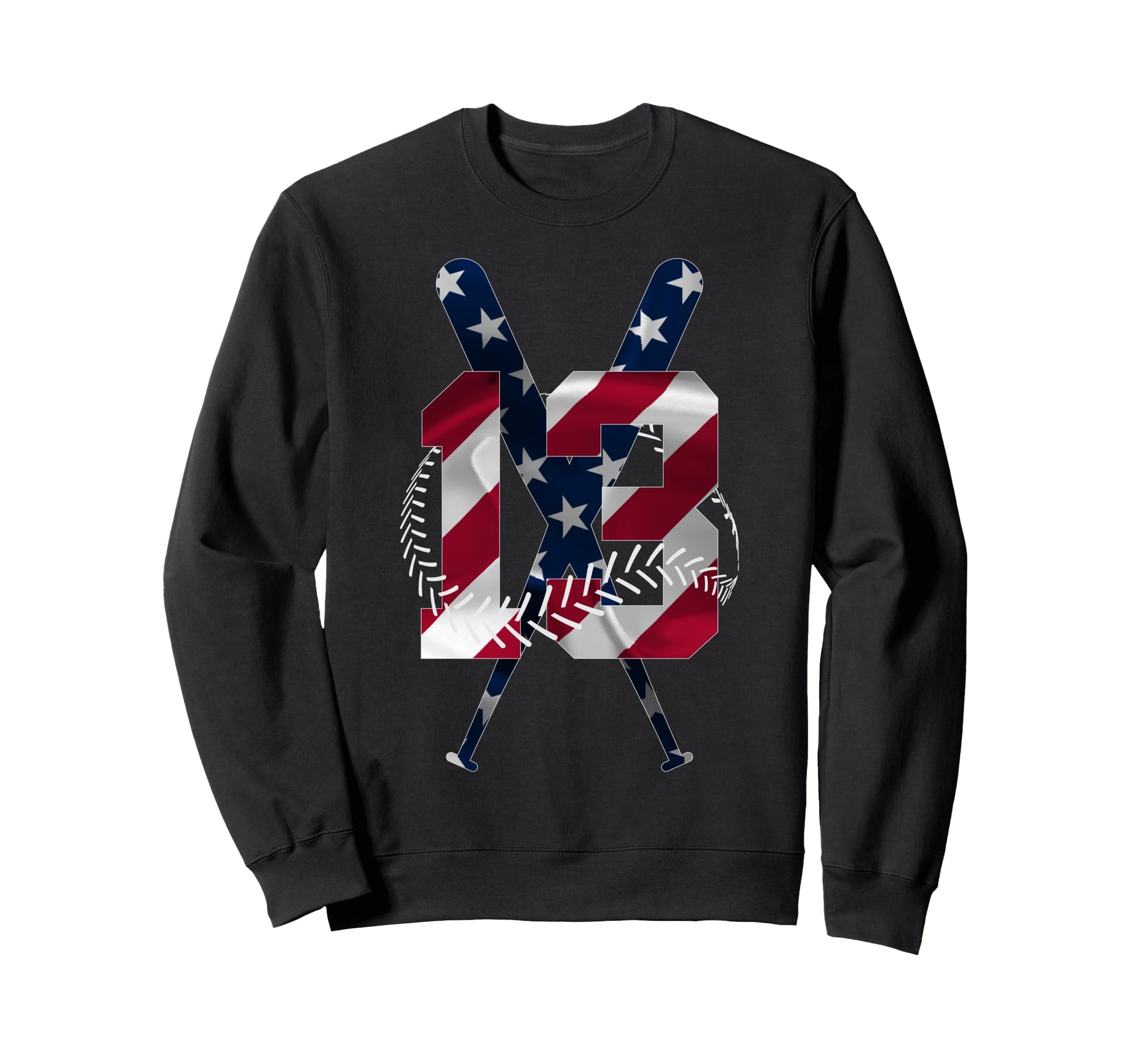 Number 13 Years Baseball 13Th Sweatshirt - Aesthetic Graphic for Adults - T-Shirt, Sweatshirt, Hoodie