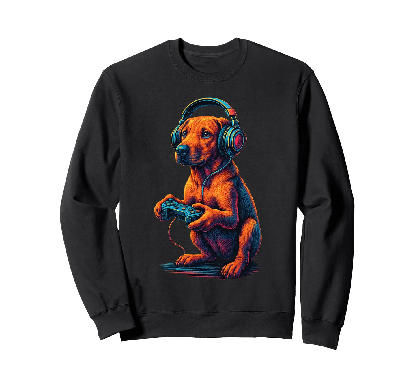 Rhodesian Ridgeback Gamer Gaming Dog Sweatshirt - Unique Graphic Men Women - T-Shirt, Sweatshirt, Hoodie