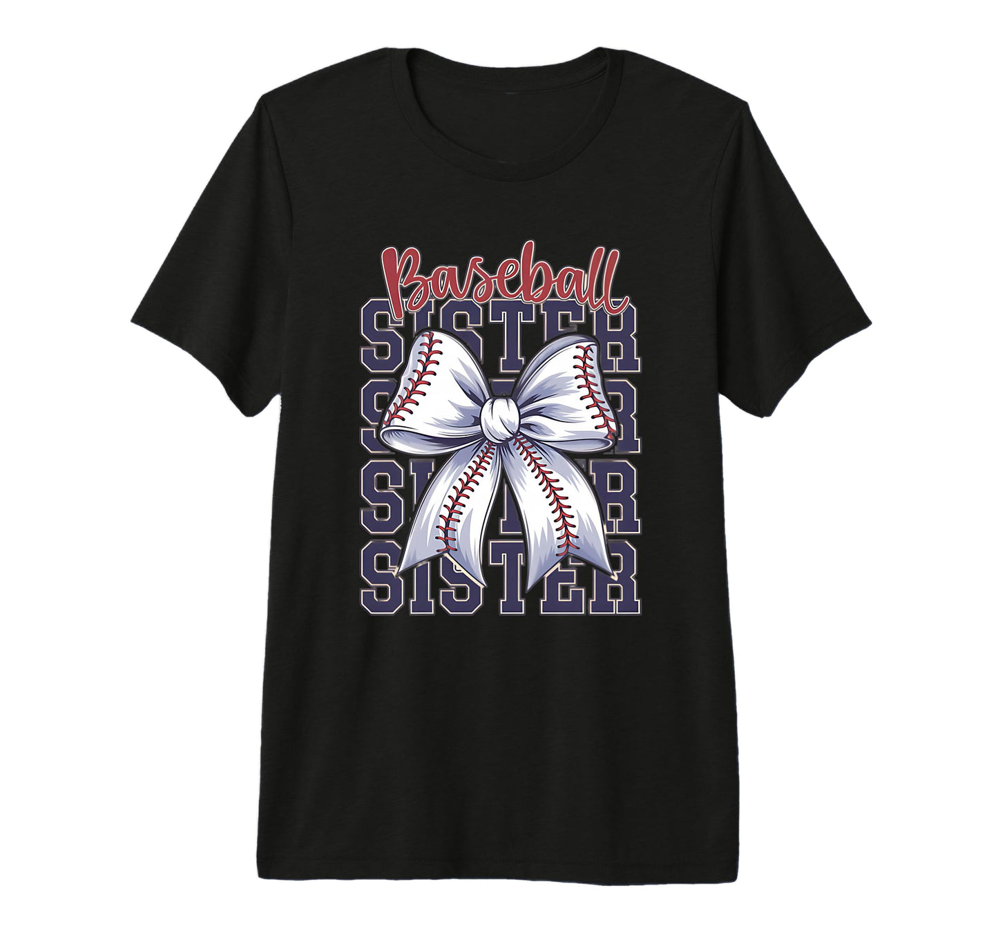 Baseball Sister Coquette Bow Tri Blend T-Shirt - Fun Novelty Design Unisex - T-Shirt, Sweatshirt, Hoodie