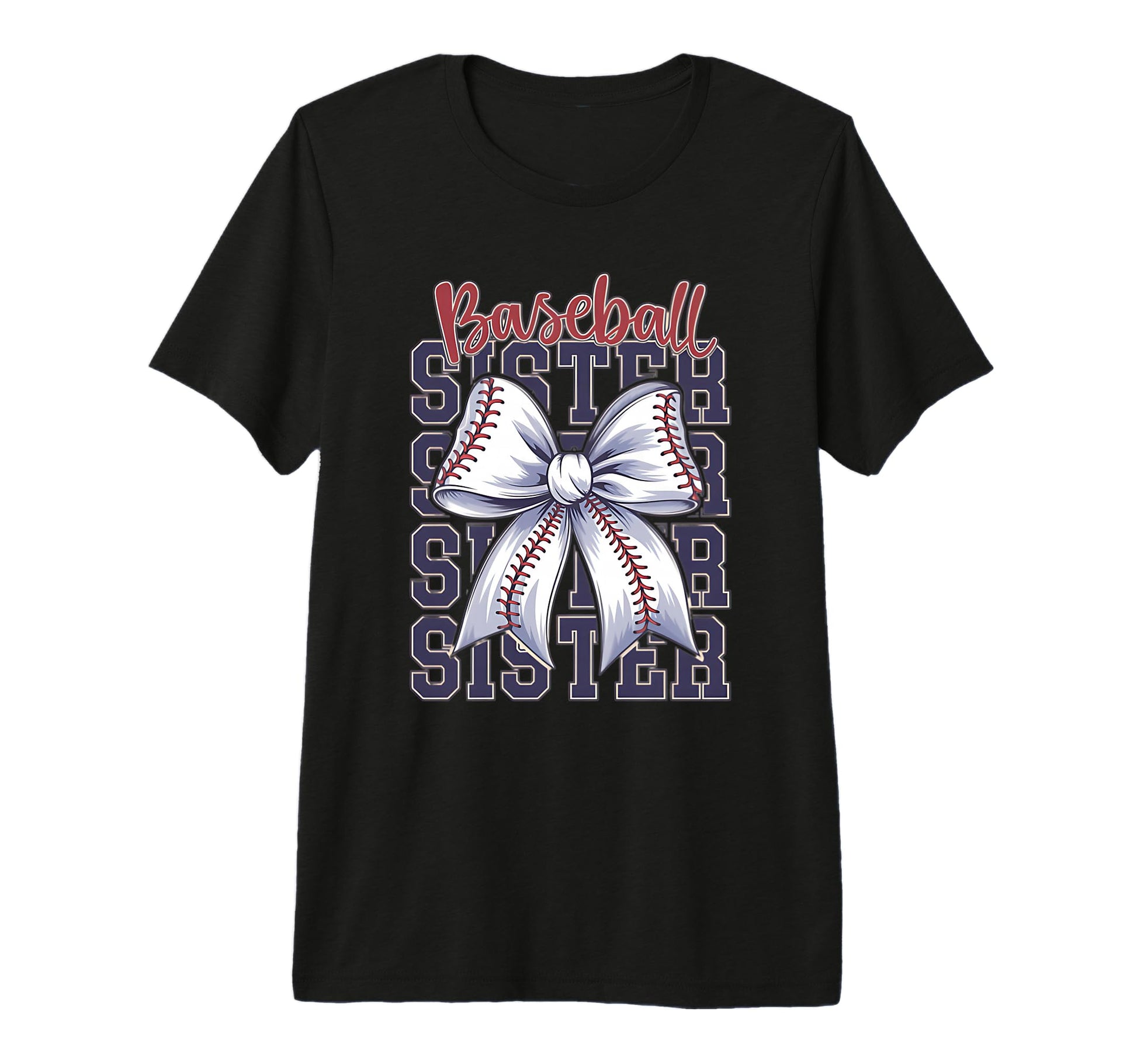 Baseball Sister Coquette Bow Tri Blend T-Shirt - Fun Novelty Design Unisex - T-Shirt, Sweatshirt, Hoodie