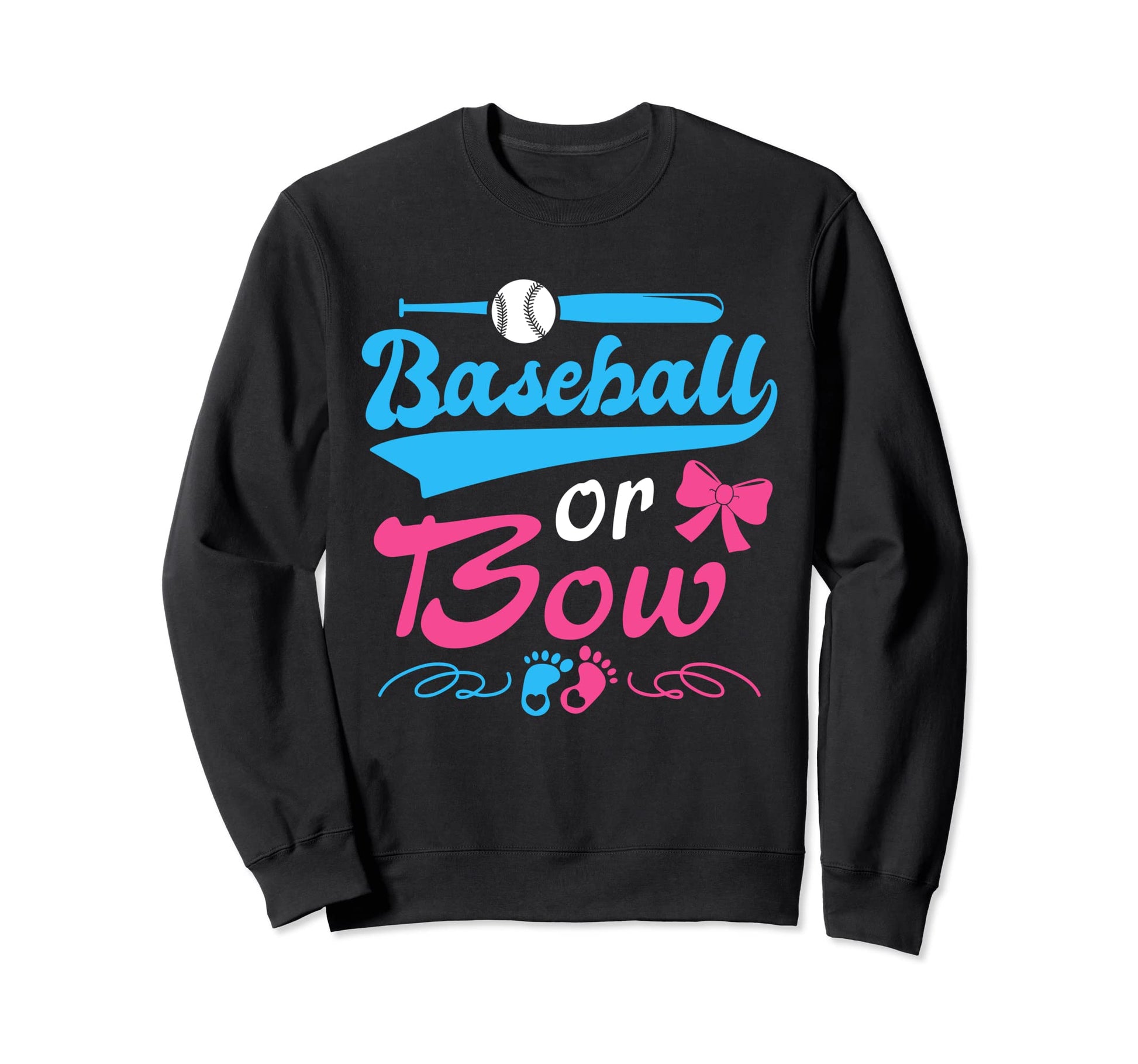 Baseball Or Bow Gender Reveal Party Sweatshirt - Novelty Apparel Unisex - T-Shirt, Sweatshirt, Hoodie