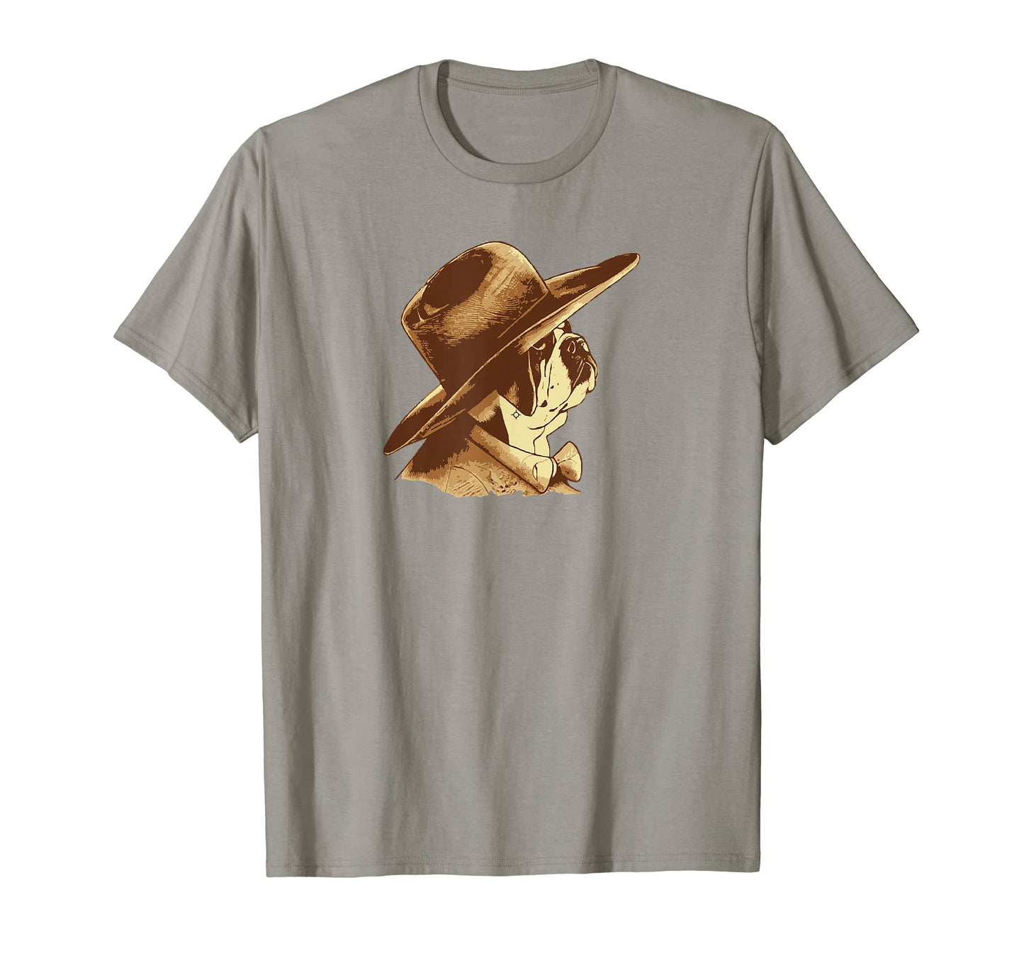 English Bulldog Puppy Cowboy Funny Dog T-Shirt - Graphic Print Men Women - T-Shirt, Sweatshirt, Hoodie