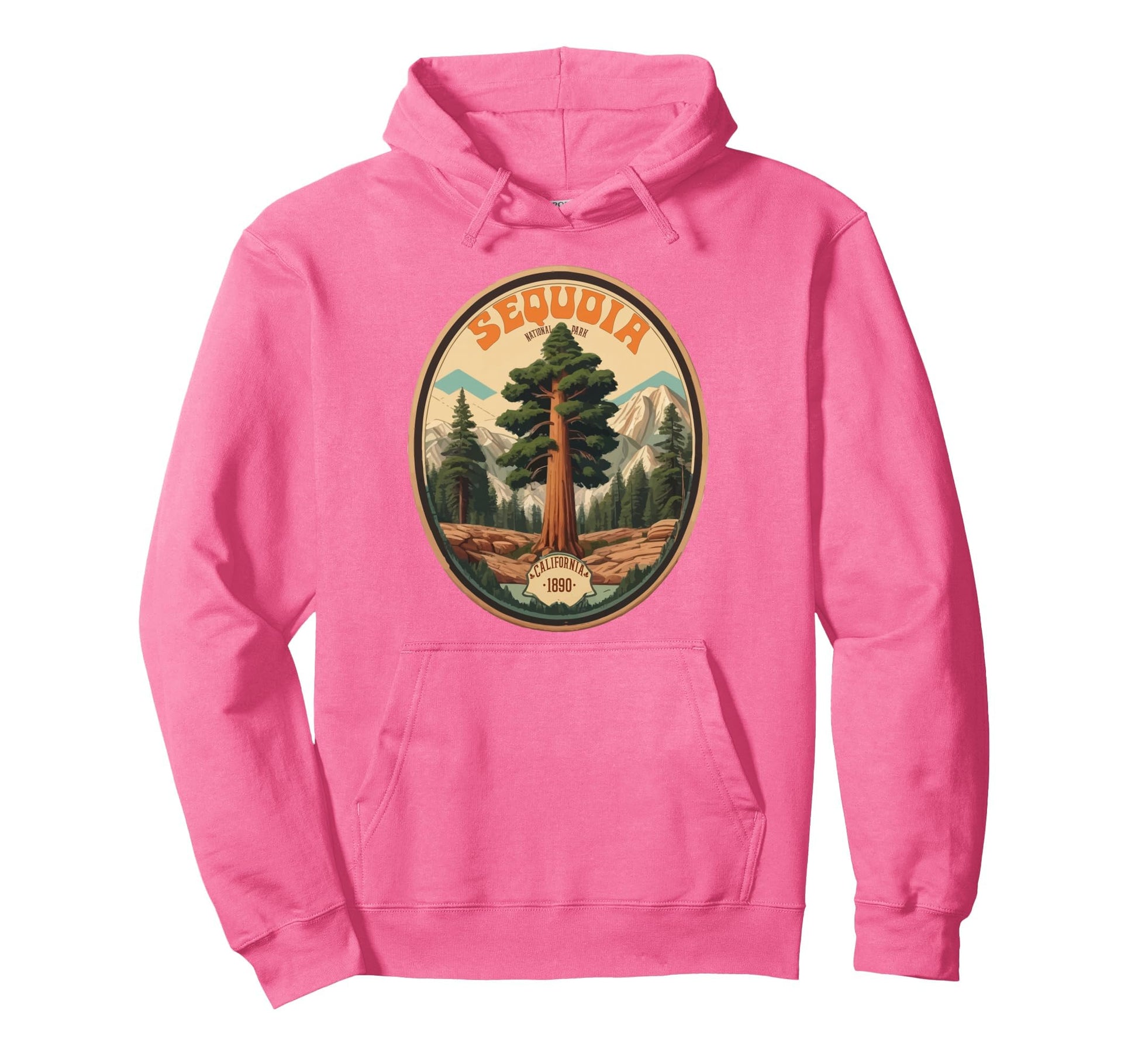 Sequoia National Park Tree Illustration Hoodie - Trendy Graphic Unisex - T-Shirt, Sweatshirt, Hoodie