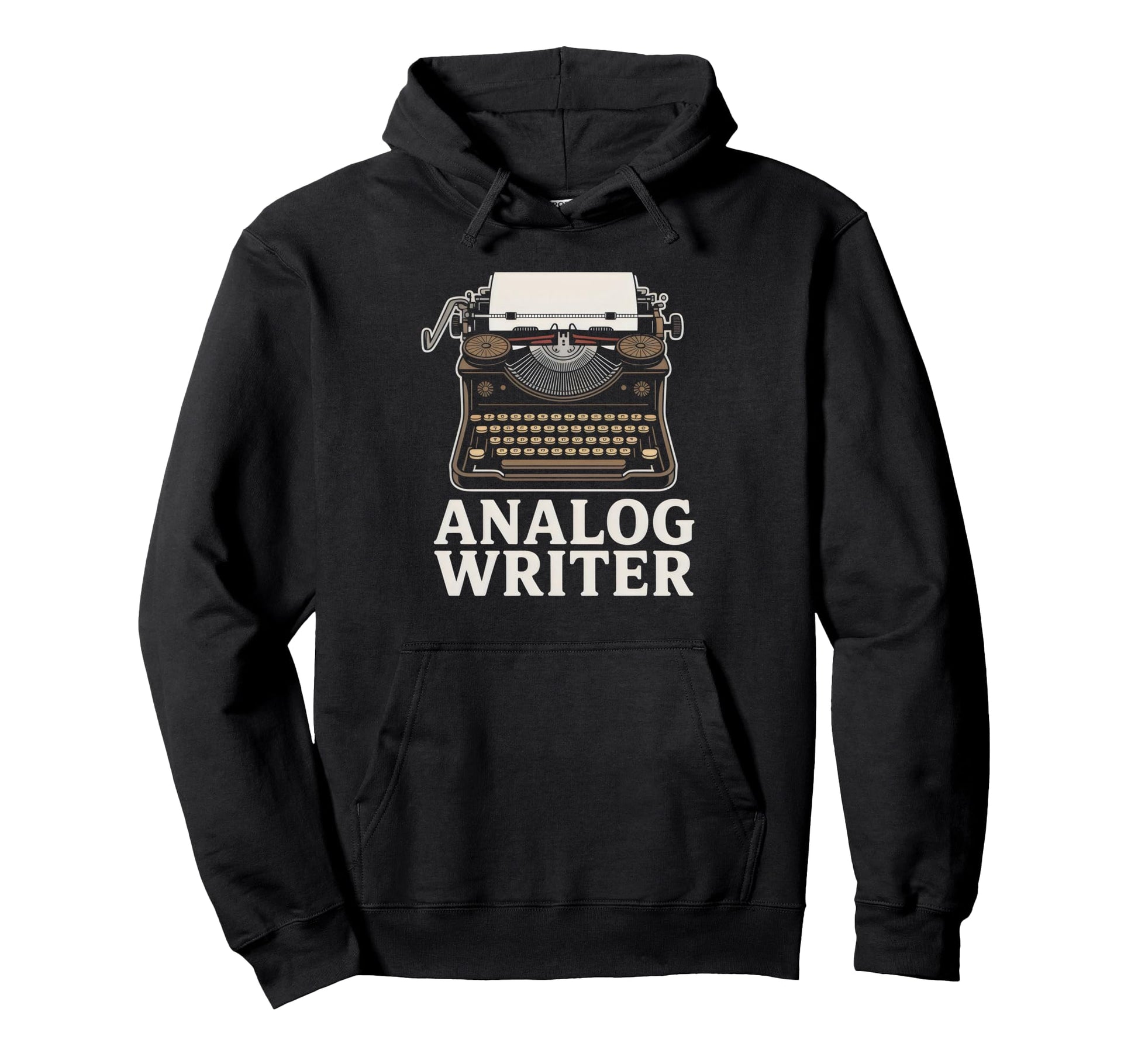 Analog Writer Typewriter Old School Hoodie - Streetwear Style for Adults - T-Shirt, Sweatshirt, Hoodie