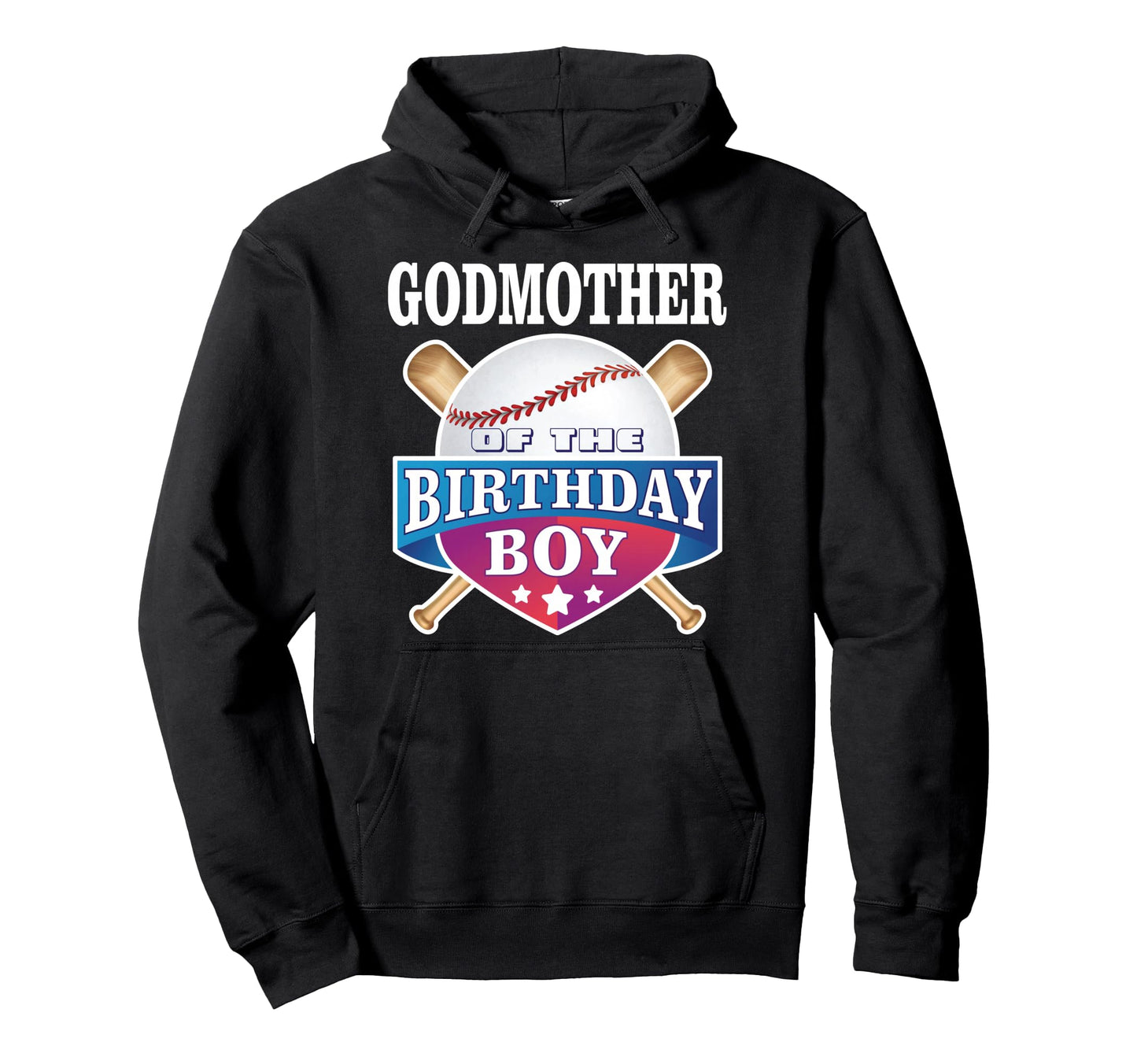 Godmother Birthday Baseball Party Hoodie - Minimalist Print Men Women - T-Shirt, Sweatshirt, Hoodie