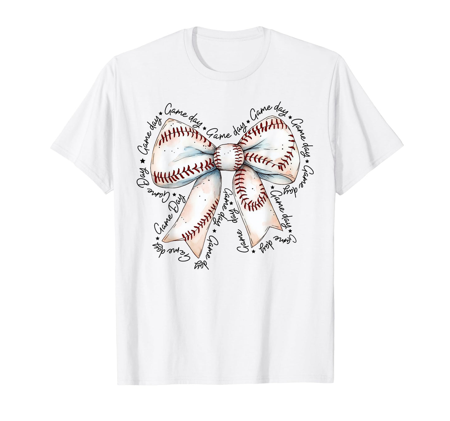 Game Day Baseball Bow Coquette T-Shirt - Aesthetic Graphic for Adults - T-Shirt, Sweatshirt, Hoodie