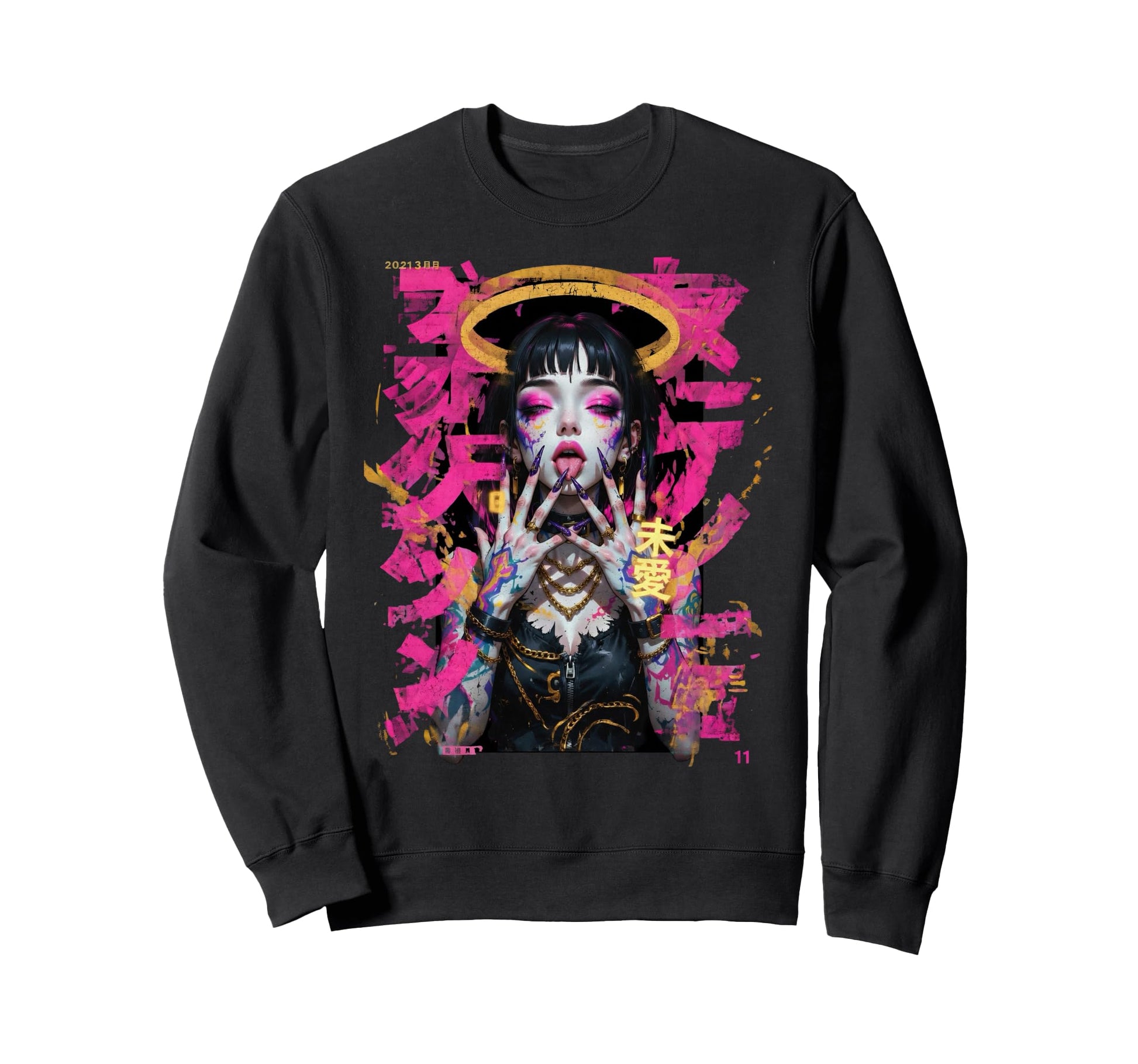 Japanese Cyberpunk Angel Streetwear Sweatshirt - Unique Graphic Men Women - T-Shirt, Sweatshirt, Hoodie