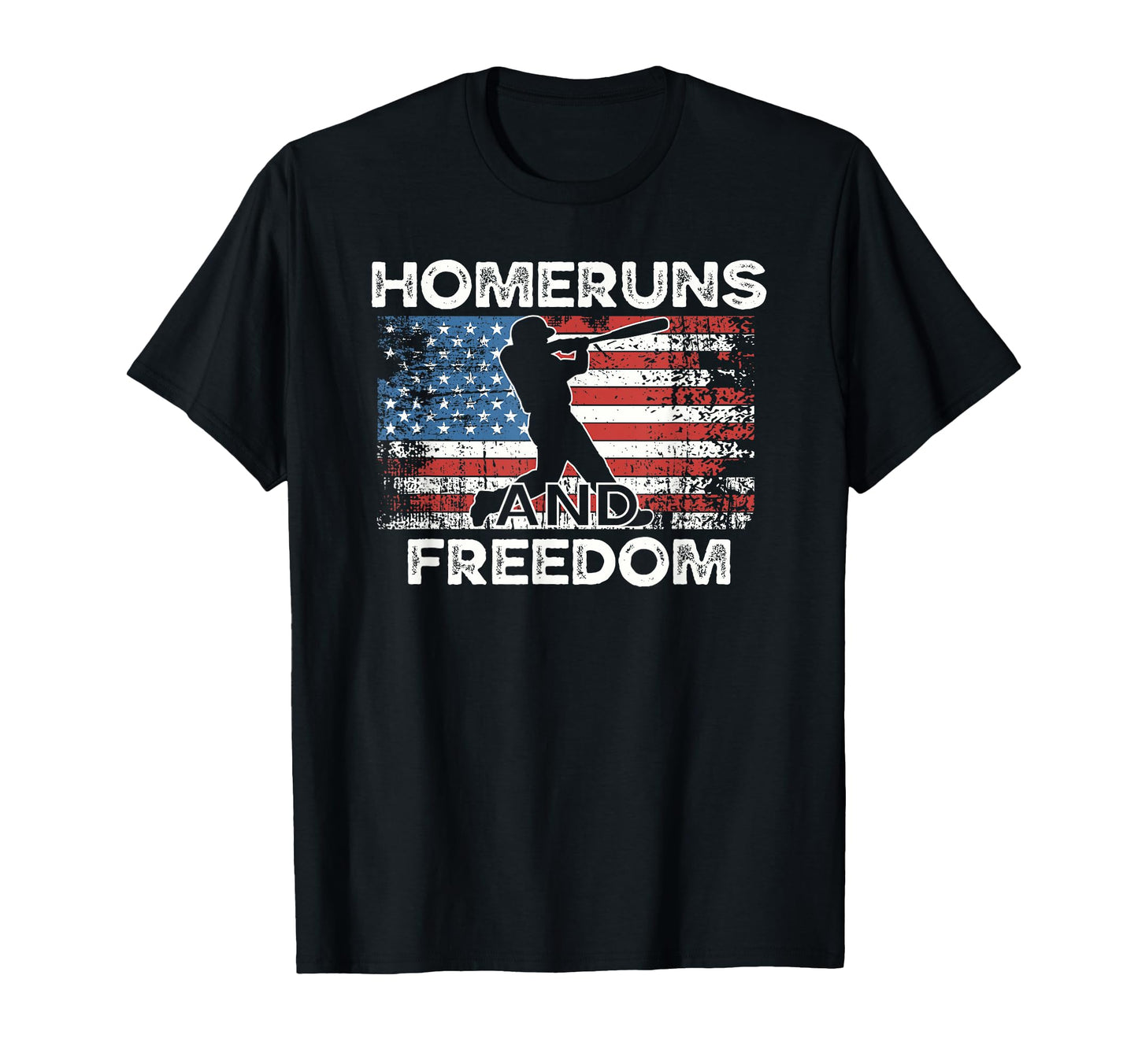 Home Runs And Freedom 4Th July Usa Flag T-Shirt - Novelty Apparel Unisex - T-Shirt, Sweatshirt, Hoodie