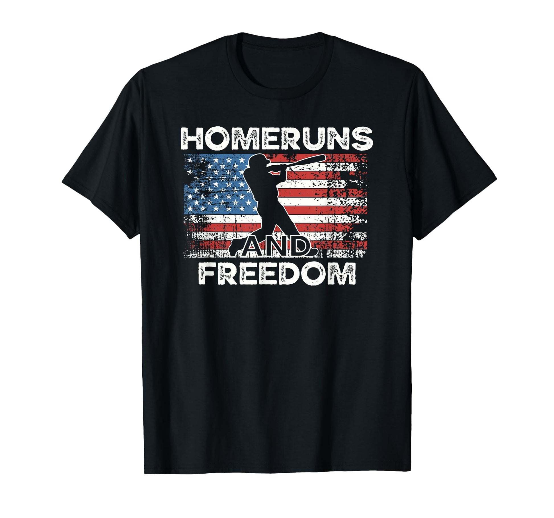 Home Runs And Freedom 4Th July Usa Flag T-Shirt - Novelty Apparel Unisex - T-Shirt, Sweatshirt, Hoodie