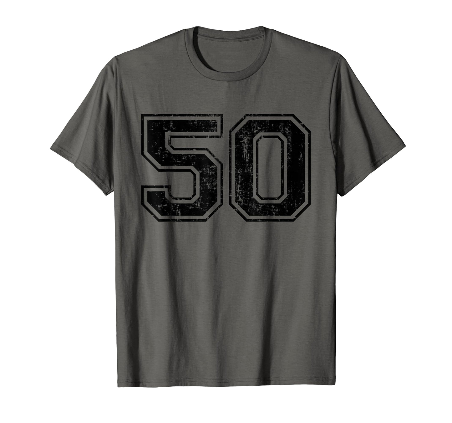 Number 50 Varsity Distressed Sport T-Shirt - Fun Novelty Design Men Women - T-Shirt, Sweatshirt, Hoodie
