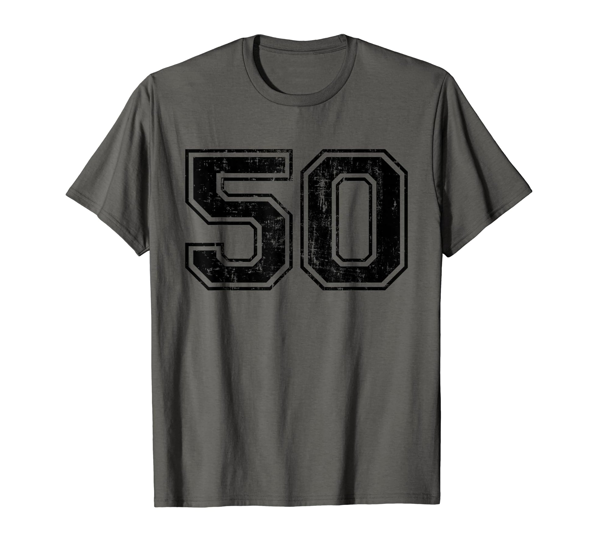Number 50 Varsity Distressed Sport T-Shirt - Fun Novelty Design Men Women - T-Shirt, Sweatshirt, Hoodie