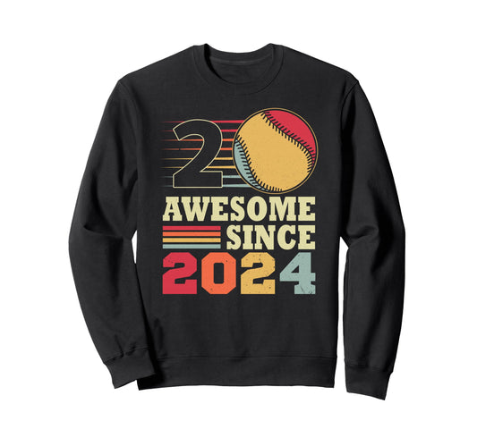 Awesome 2 Since 2024 Baseball 2Nd Sweatshirt - Novelty Apparel Unisex - T-Shirt, Sweatshirt, Hoodie