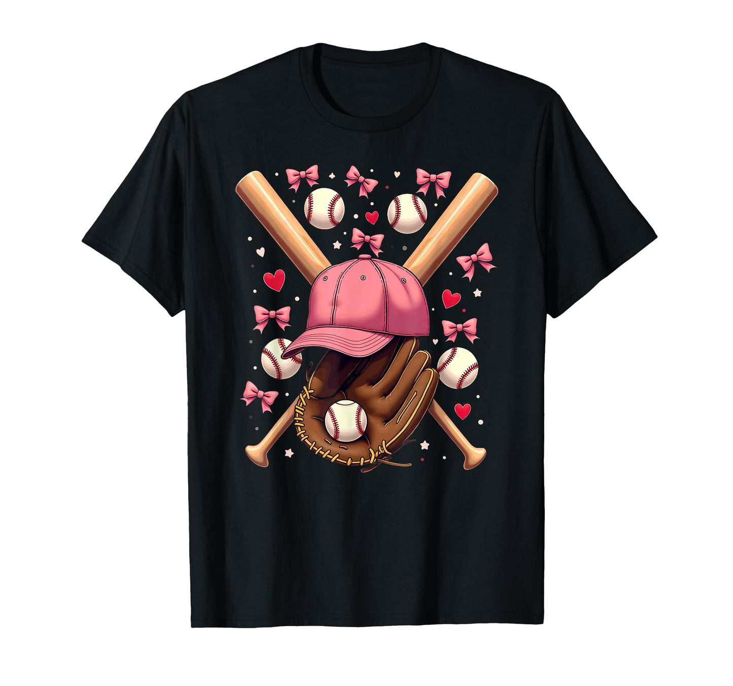 Baseball Mom Grandma Coquette Bow T-Shirt - Graphic Print for Adults - T-Shirt, Sweatshirt, Hoodie