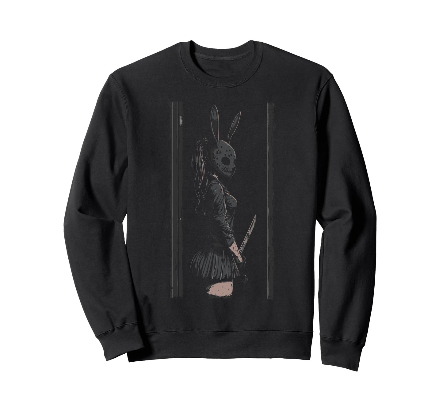 Anime Horror Bunny Aesthetic Soft Sweatshirt - Unique Graphic for Adults - T-Shirt, Sweatshirt, Hoodie