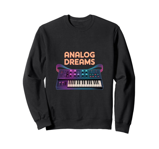 Analog Dreams 80S Synthesizer Sweatshirt - Aesthetic Graphic for Adults - T-Shirt, Sweatshirt, Hoodie