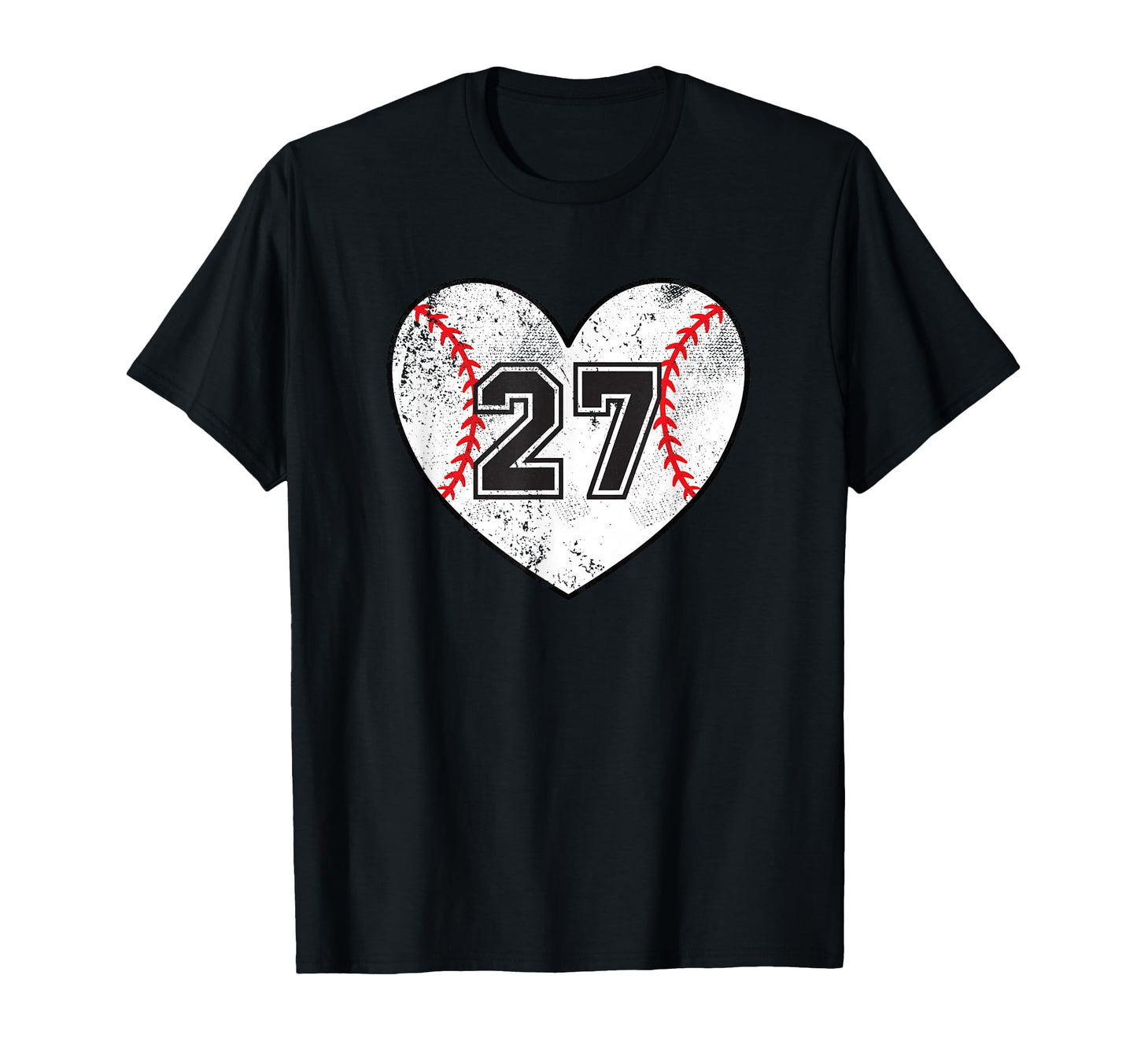 Baseball Heart Player 27 Baseball Mom T-Shirt - Custom Art Print Men Women - T-Shirt, Sweatshirt, Hoodie