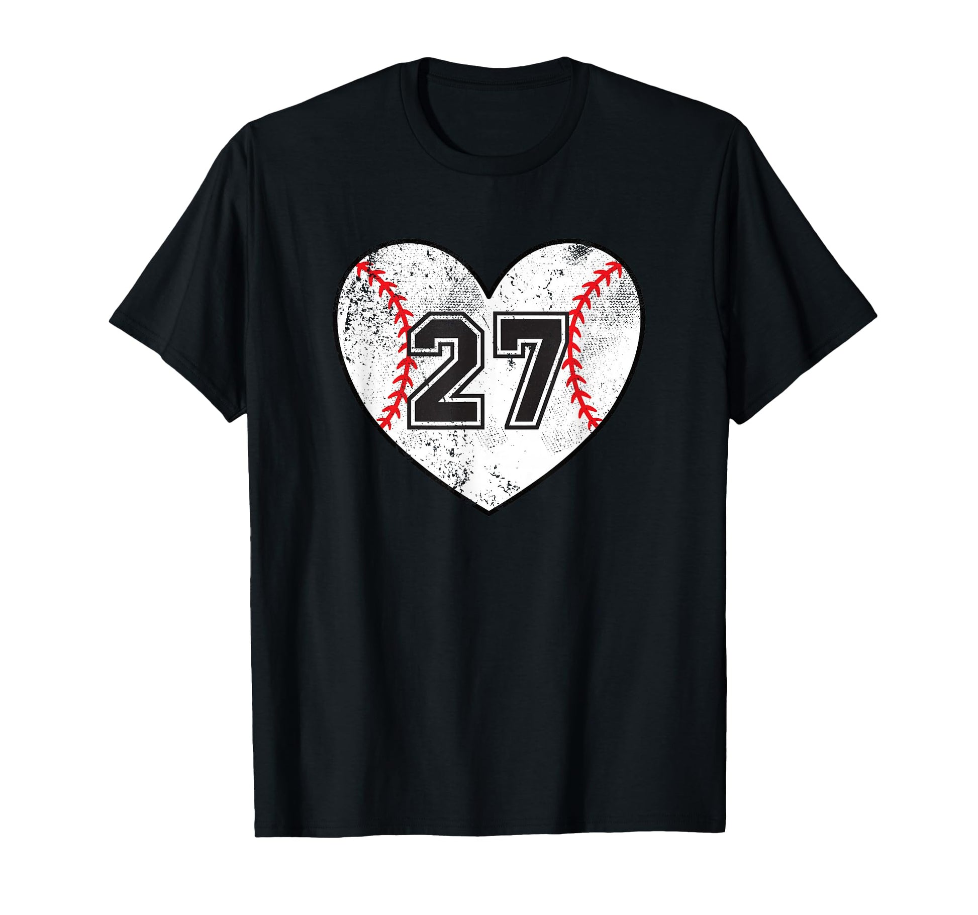 Baseball Heart Player 27 Baseball Mom T-Shirt - Custom Art Print Men Women - T-Shirt, Sweatshirt, Hoodie
