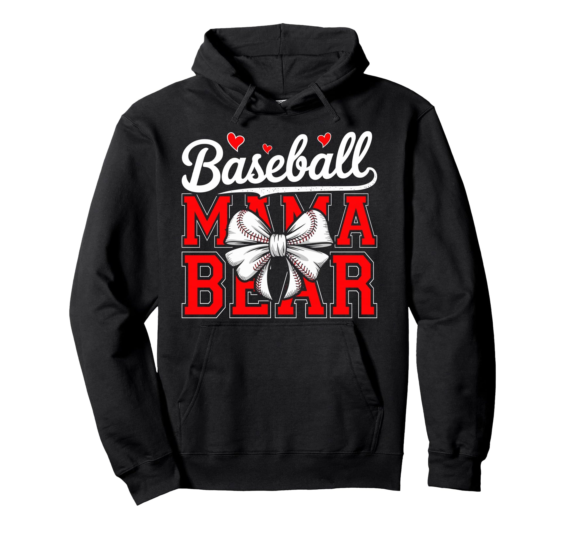 Game Day Mom Coquette Bow Baseball Mama Hoodie - Minimalist Print Unisex - T-Shirt, Sweatshirt, Hoodie
