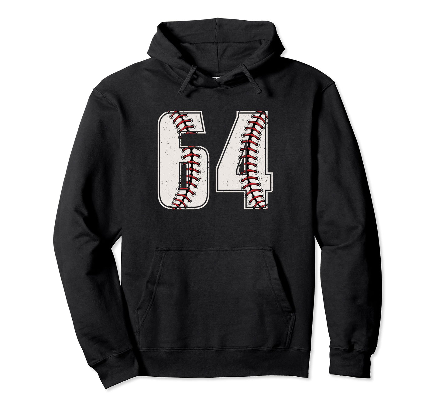 Baseball Player Number 64 Sixty Four Hoodie - Fun Novelty Design Men Women - T-Shirt, Sweatshirt, Hoodie