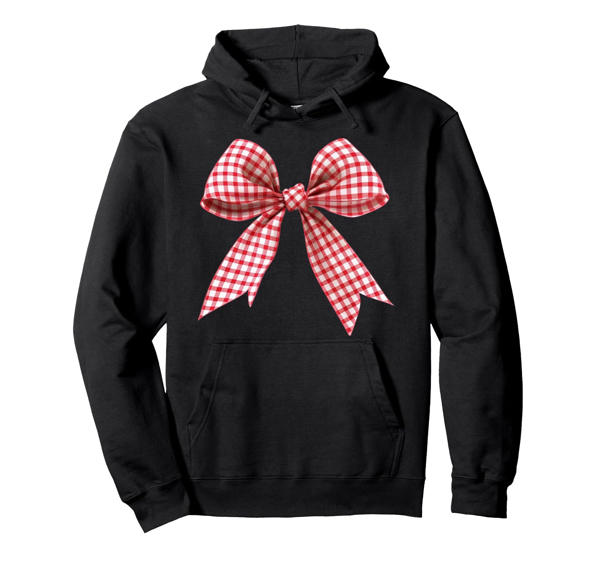 Red Gingham Ribbon Bow Coquette Y2K Hoodie - Unique Graphic for Adults - T-Shirt, Sweatshirt, Hoodie