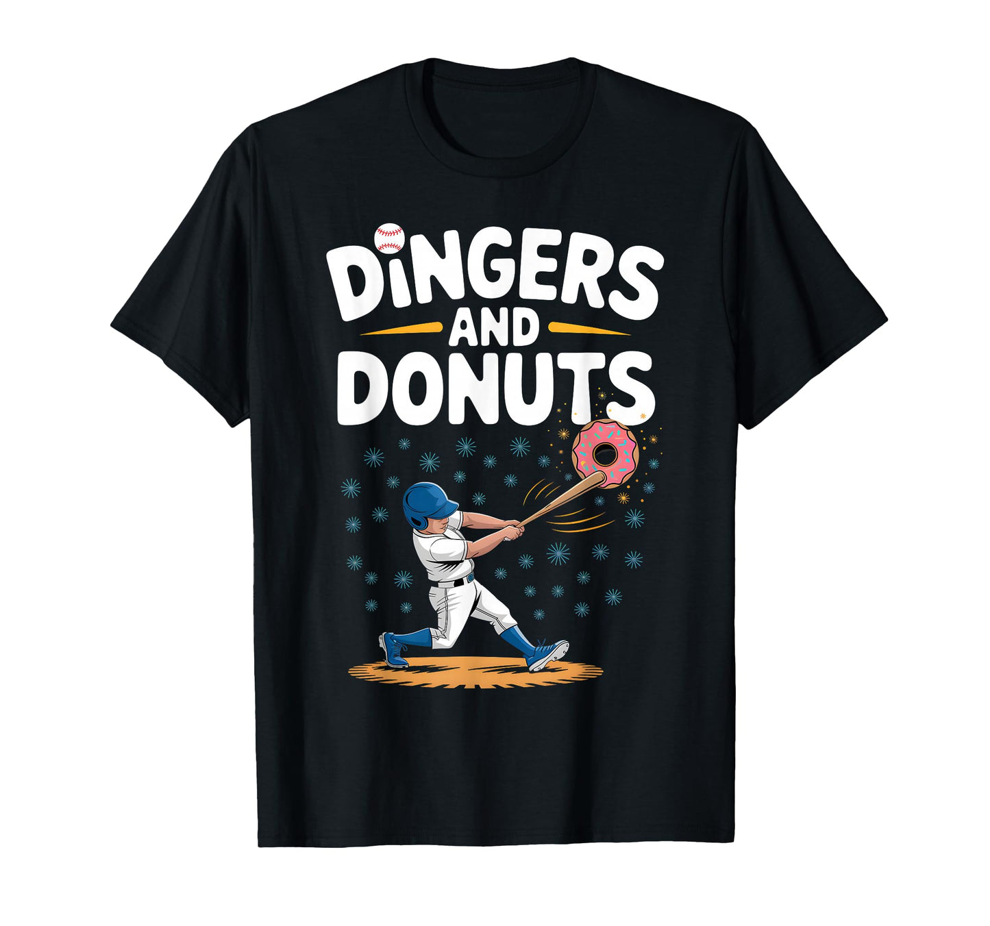 Funny Baseball Dingers Donuts T-Shirt - Unique Graphic Men Women - T-Shirt, Sweatshirt, Hoodie