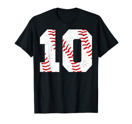 10 Birthday Baseball Theme Bday T-Shirt - Fun Novelty Design Men Women - T-Shirt, Sweatshirt, Hoodie