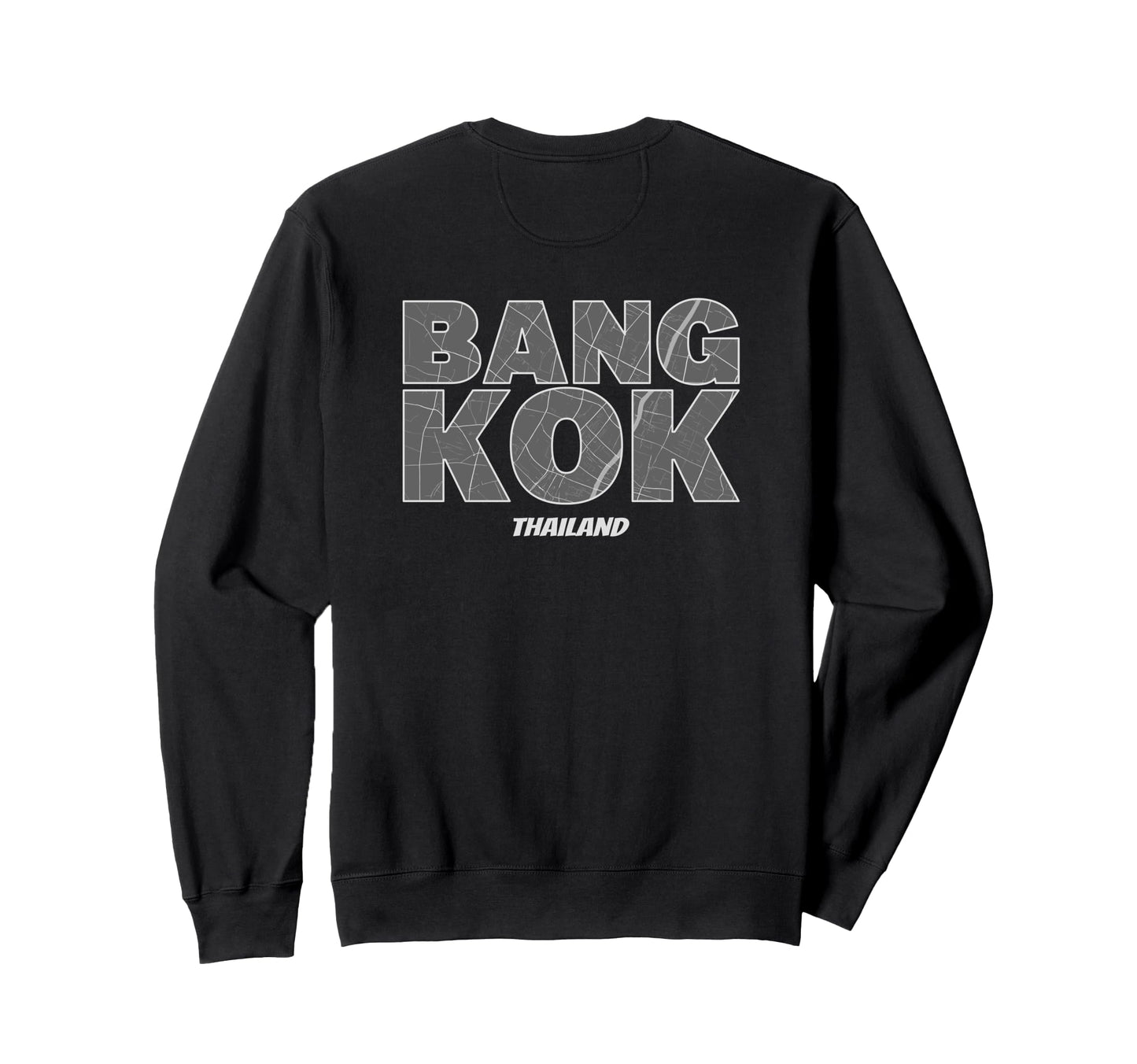 Bangkok Thailand City Map Sweatshirt - Casual Everyday Wear Men Women - T-Shirt, Sweatshirt, Hoodie