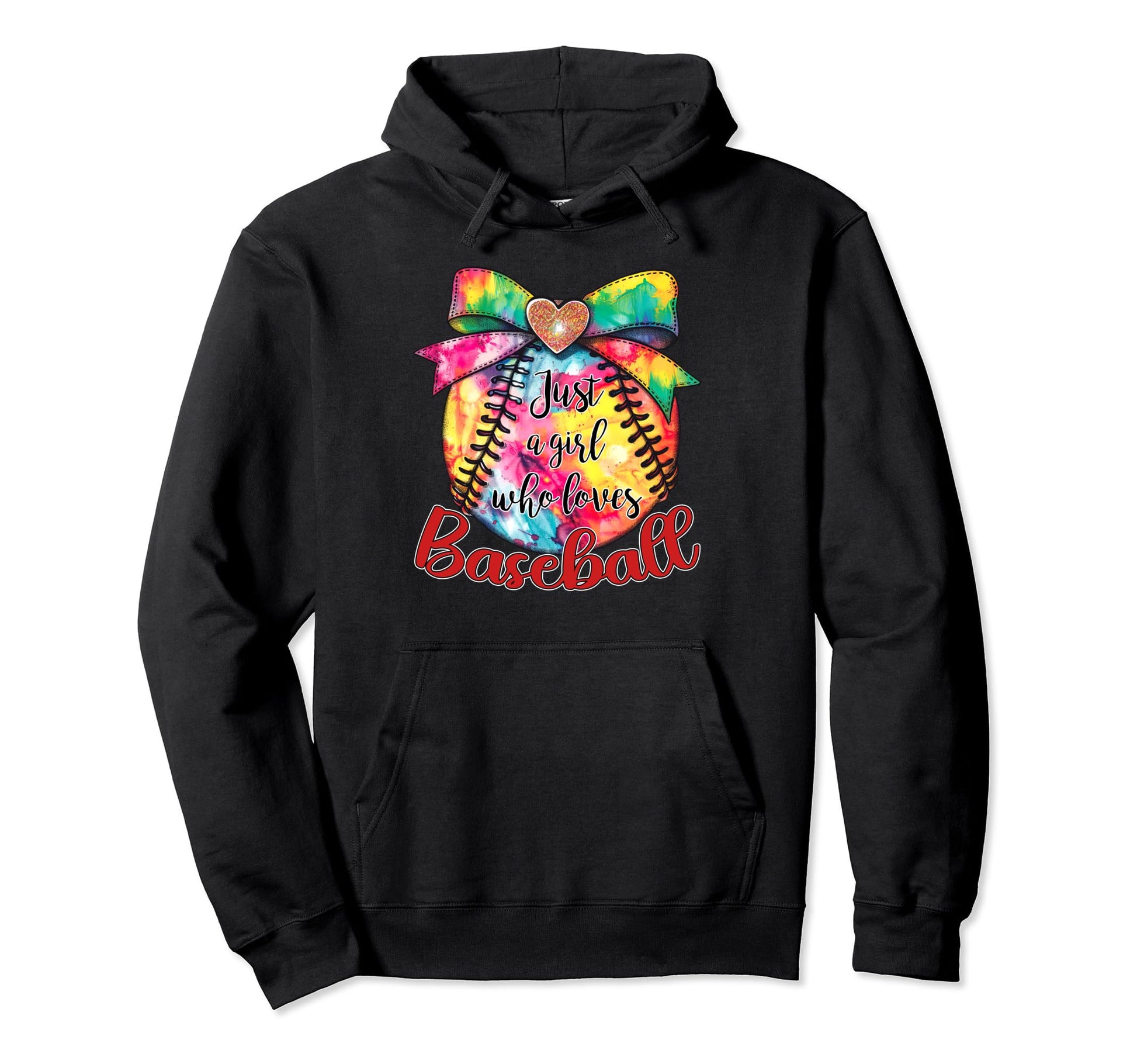 Just Who Loves Baseball Tie Dye Baseball Hoodie - Novelty Apparel Unisex - T-Shirt, Sweatshirt, Hoodie