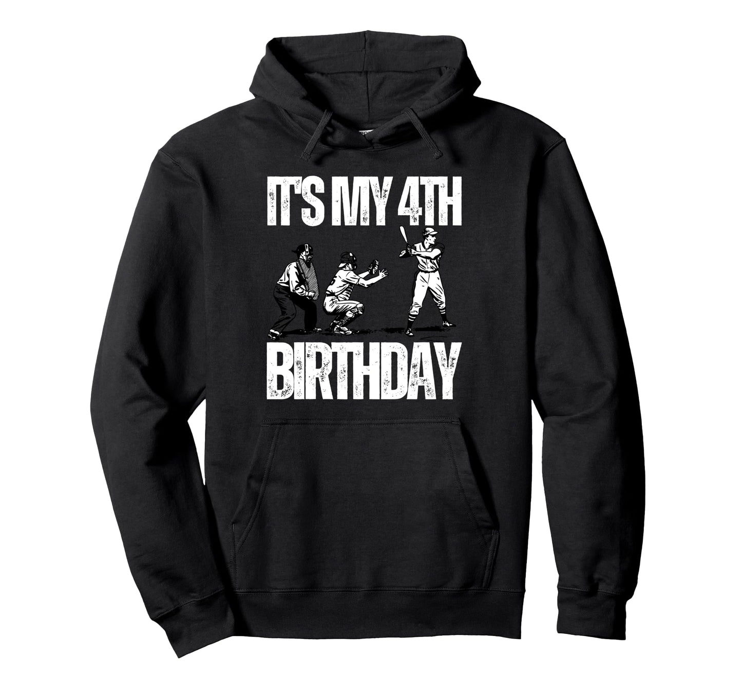 Its My 4Th Birthday Baseball Player Hoodie - Aesthetic Graphic for Adults - T-Shirt, Sweatshirt, Hoodie