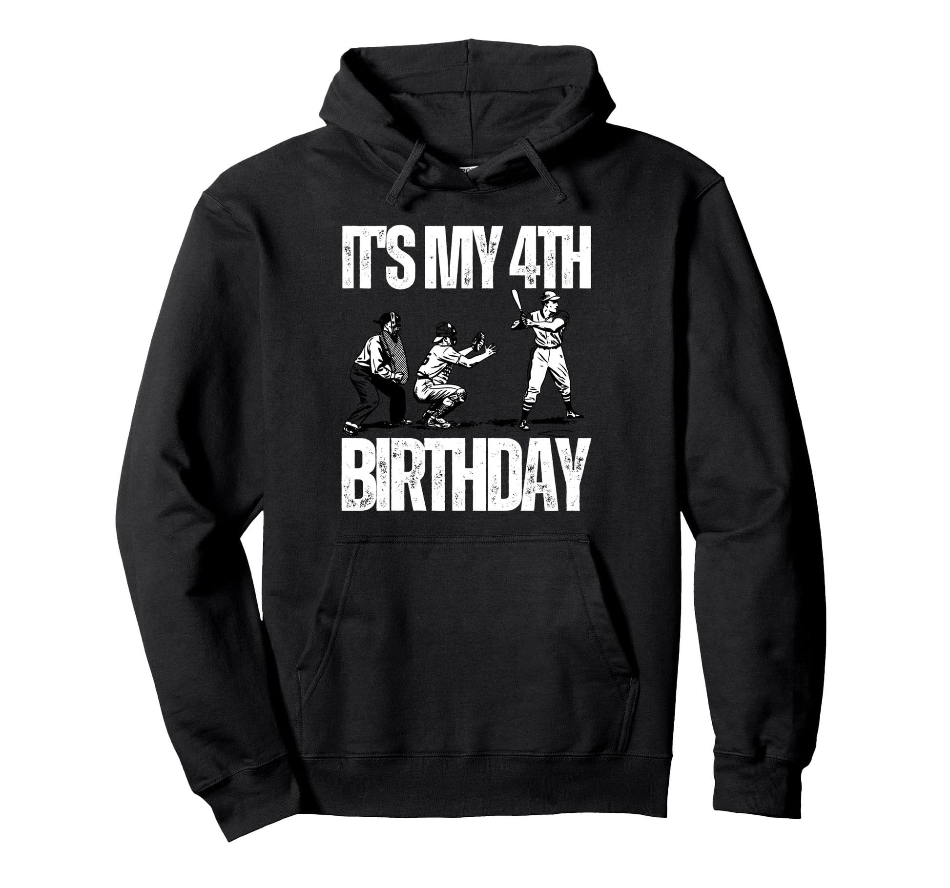 Its My 4Th Birthday Baseball Player Hoodie - Aesthetic Graphic for Adults - T-Shirt, Sweatshirt, Hoodie
