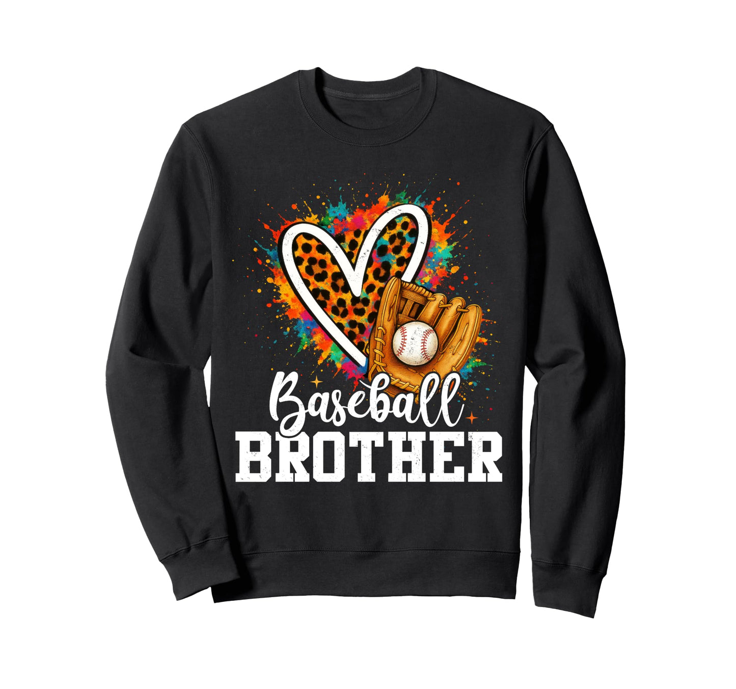 My Favorite Baseball Brother Leopard T-Shirt - Graphic Print Men Women - T-Shirt, Sweatshirt, Hoodie