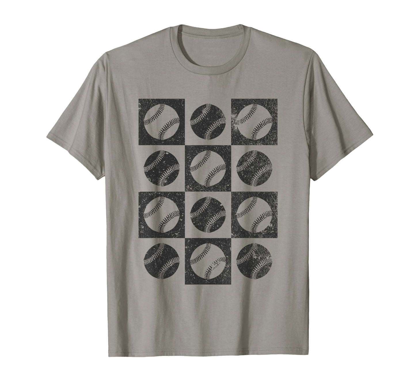 Checkerboard Checkered Baseball T-Shirt - Fun Novelty Design Men Women - T-Shirt, Sweatshirt, Hoodie