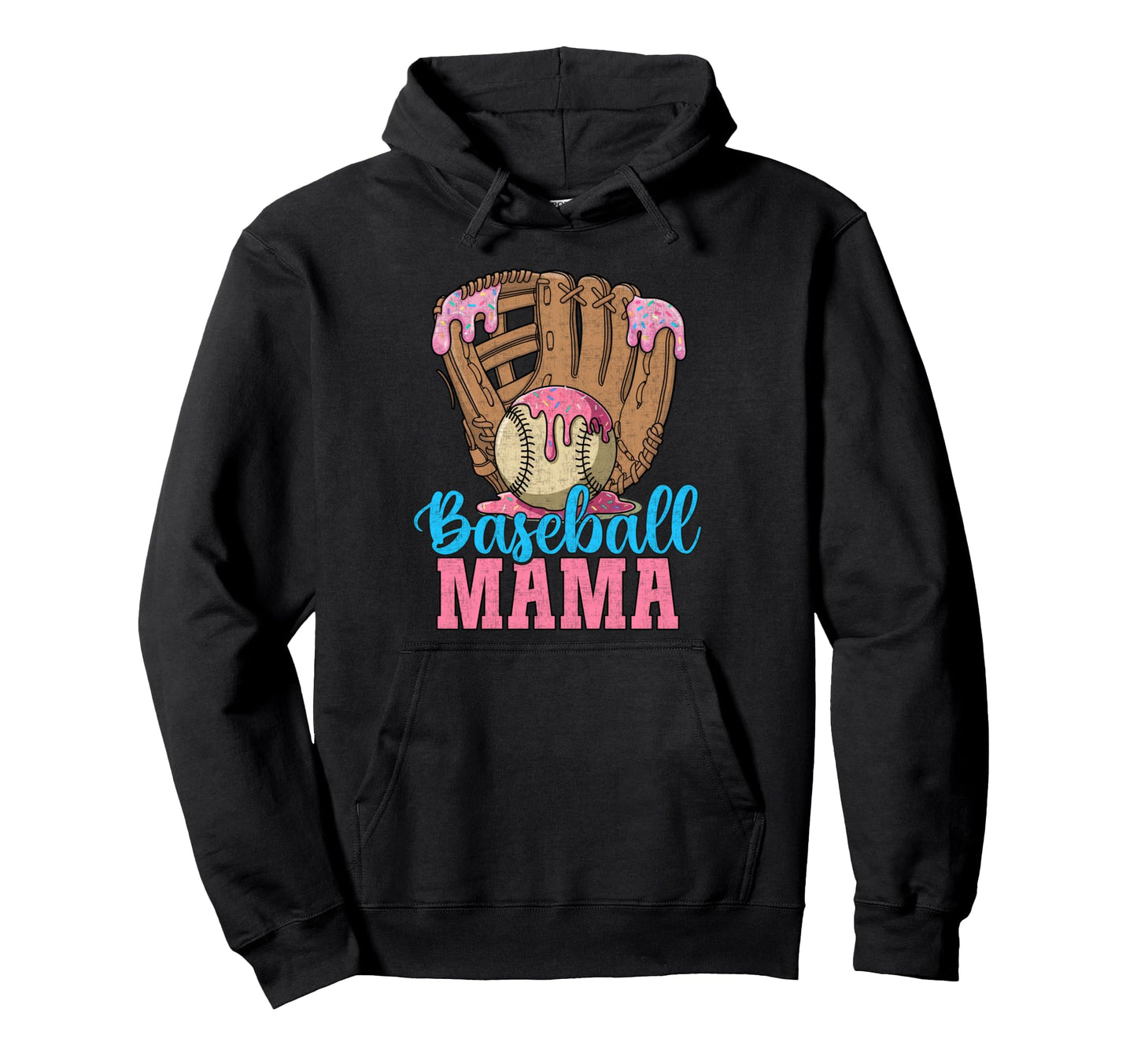 Baseball Mama Funny Game Day Ice Cream Hoodie - Aesthetic Graphic Unisex - T-Shirt, Sweatshirt, Hoodie