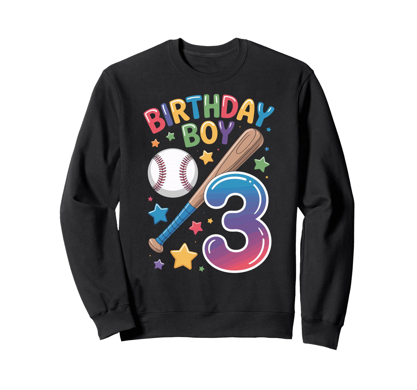 Birthday 3Rd Birthday Baseball Sweatshirt - Minimalist Print Unisex - T-Shirt, Sweatshirt, Hoodie