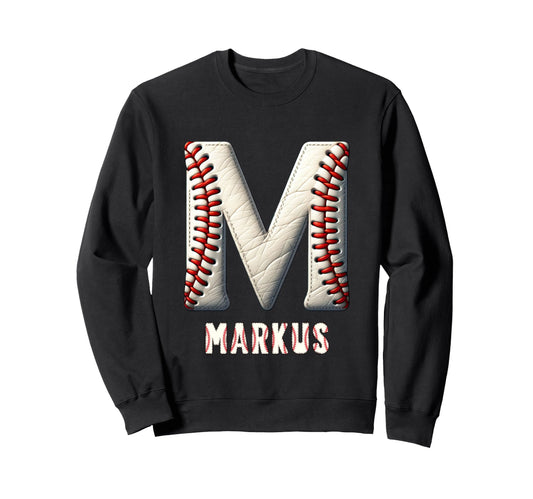 Baseball Home Run Vincent Initial Sweatshirt - Graphic Print for Adults - T-Shirt, Sweatshirt, Hoodie