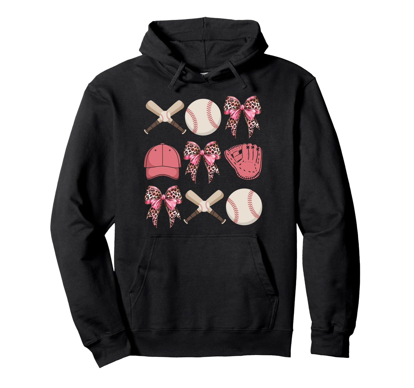 Baseball Mama Coquette Bow Baseball Mom Hoodie - Trendy Graphic Unisex - T-Shirt, Sweatshirt, Hoodie