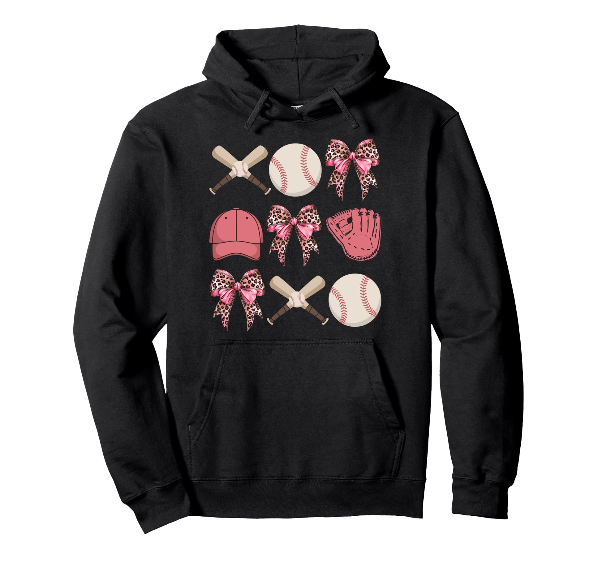 Baseball Mama Coquette Bow Baseball Mom Hoodie - Trendy Graphic Unisex - T-Shirt, Sweatshirt, Hoodie