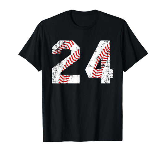 Baseball 24 Jersey Number T-Shirt - Streetwear Style Men Women - T-Shirt, Sweatshirt, Hoodie
