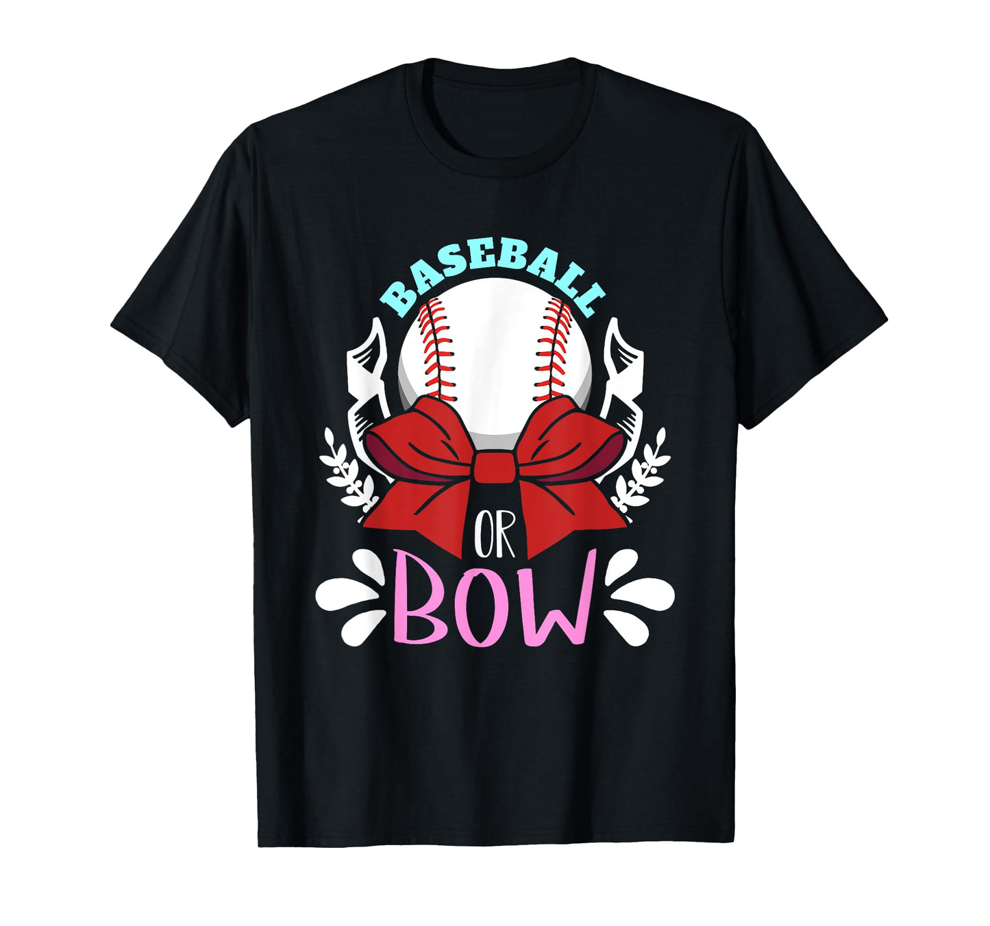 Baseball Or Bow Gender Reveal Party T-Shirt - Novelty Apparel for Adults - T-Shirt, Sweatshirt, Hoodie