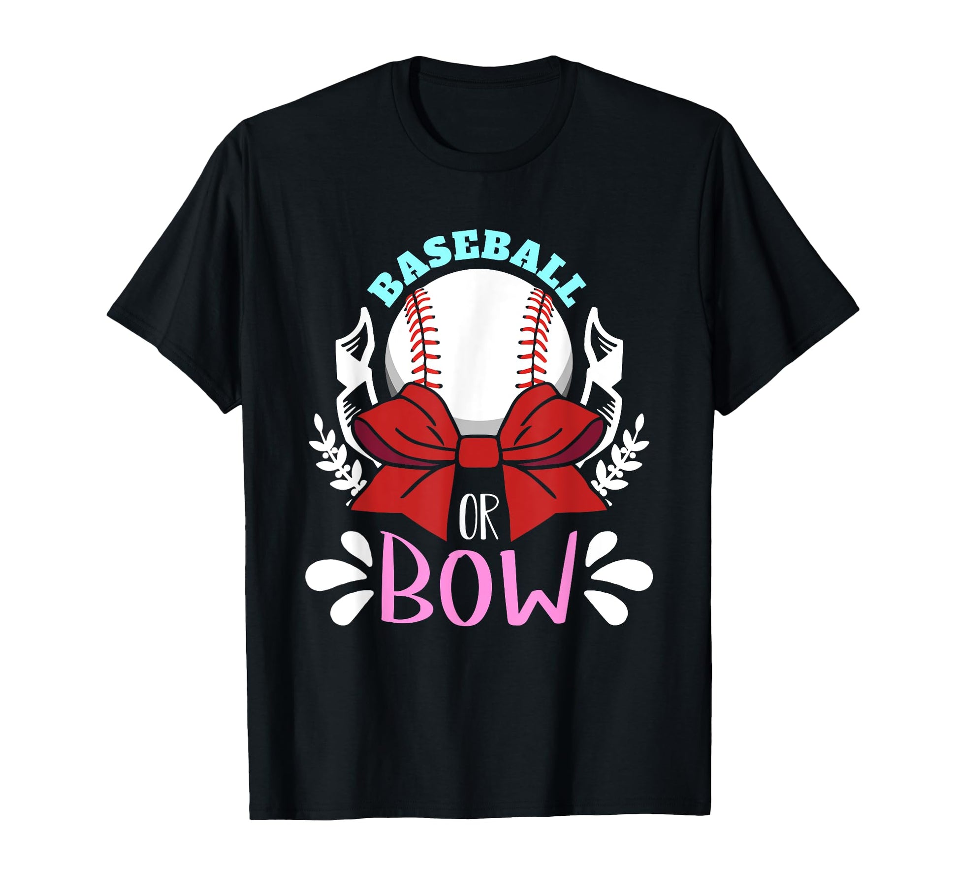 Baseball Or Bow Gender Reveal Party T-Shirt - Novelty Apparel for Adults - T-Shirt, Sweatshirt, Hoodie